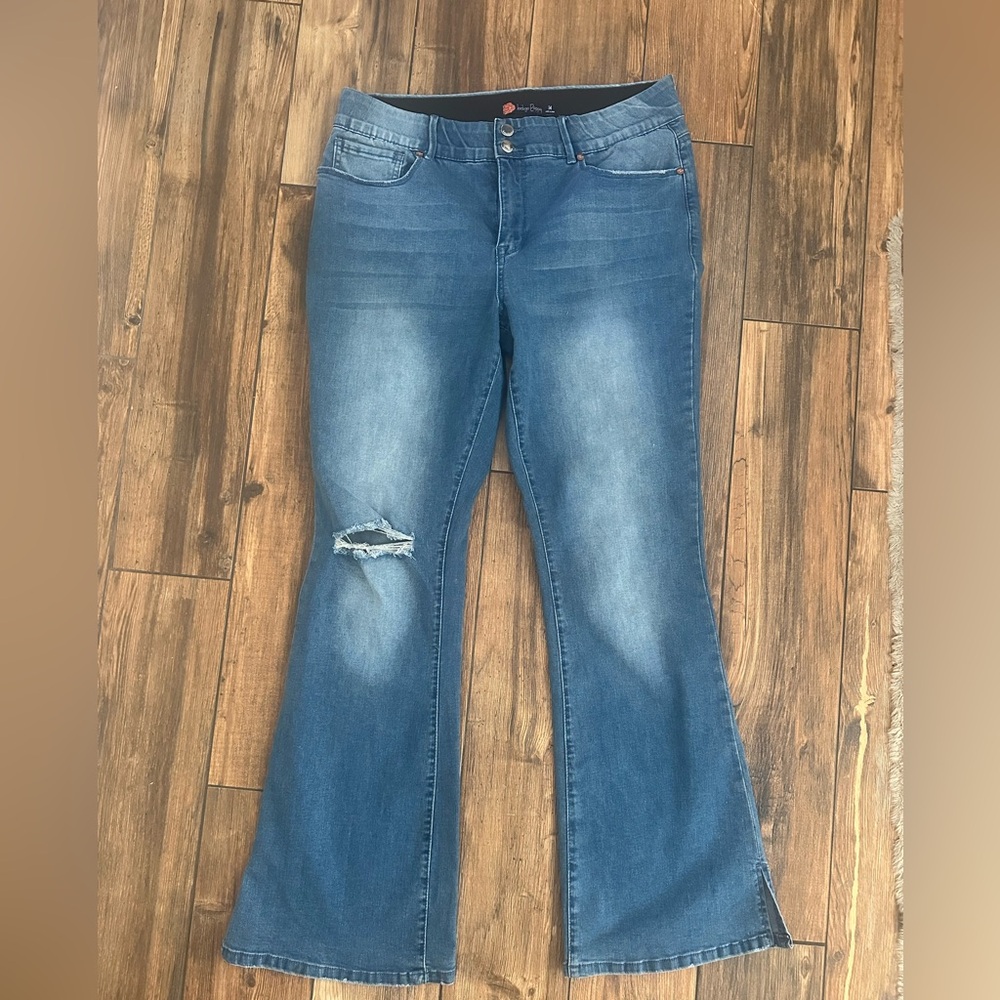 Indigo Poppy Women's High Rise Blue Jeans with Tummy Control